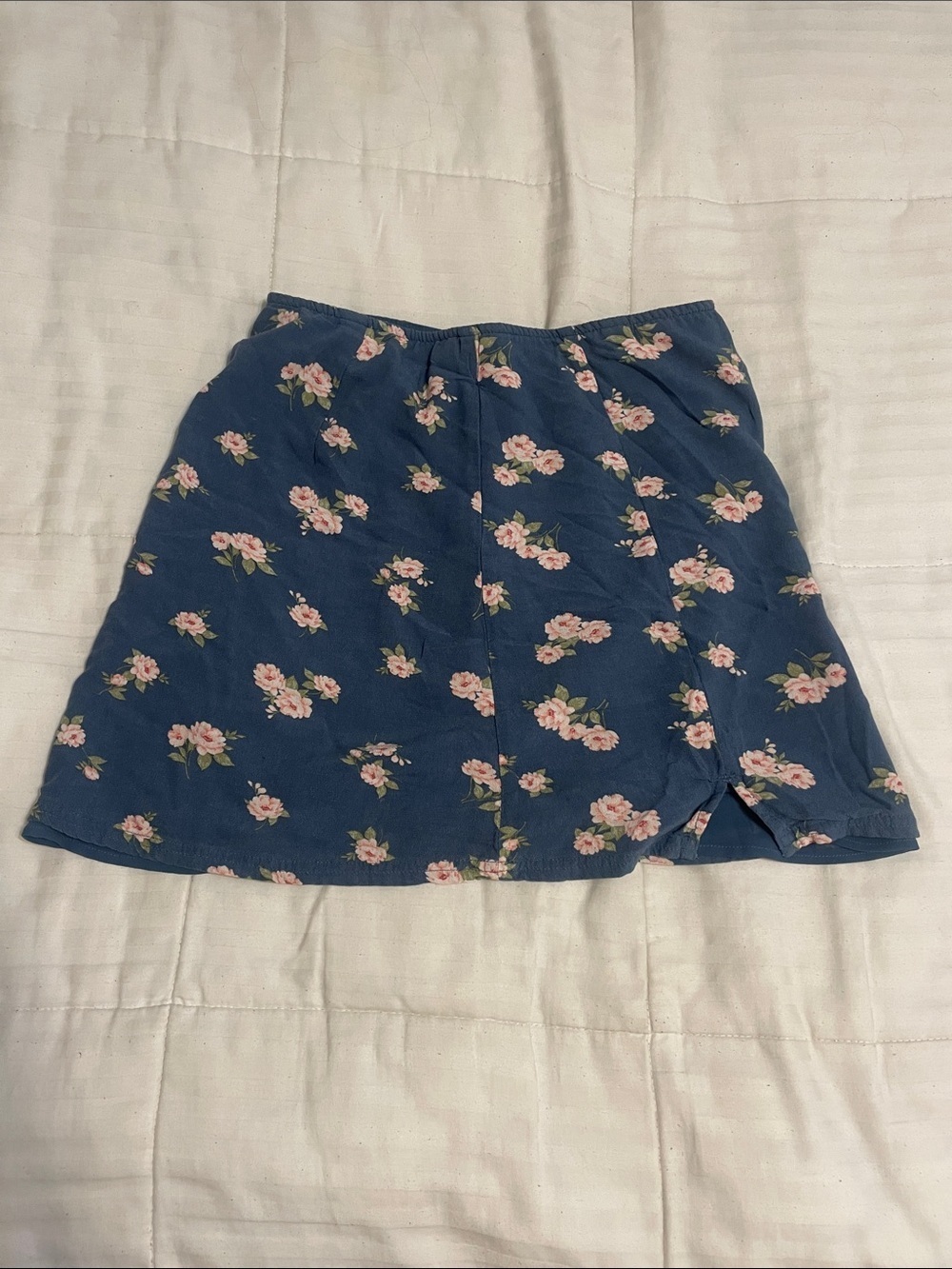 American Eagle Outfitters Navy Skirt with Pink Floral Print